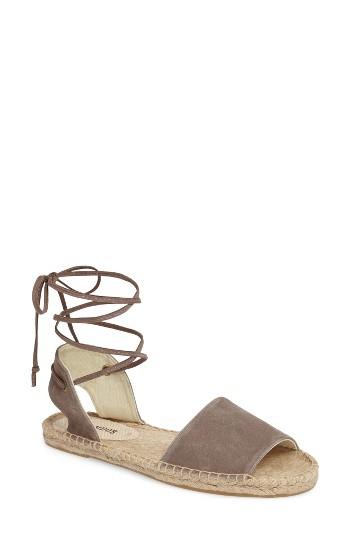 Women's Soludos Lace-up Sandal .5 M - Grey