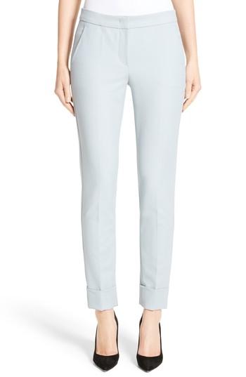 Women's Armani Collezion Tech Cotton Cuff Pants Us / 38 It - Blue
