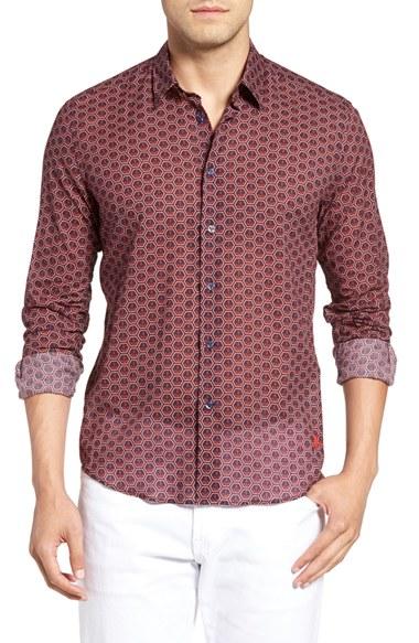 Men's Vilebrequin Fit Anchor Print Sport Shirt