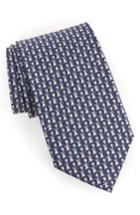 Men's Salvatore Ferragamo Bunny Print Silk Tie, Size - Blue