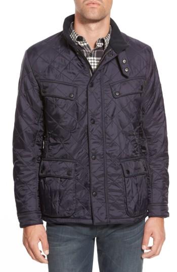 Men's Barbour 'ariel' Regular Fit Polarquilt Coat, Size - Blue