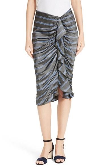 Women's Veronica Beard Drew Cascade Ruffle Pencil Skirt