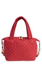 Mz Wallace 'large Sutton' Quilted Oxford Nylon Shoulder Tote - Red