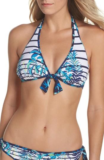 Women's Tommy Bahama Tropical Swirl Reversible Halter Bikini Top - Blue