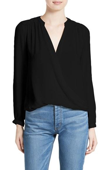 Women's Rebecca Taylor Danielle Faux Wrap Silk Blouse