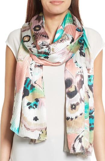 Women's Echo Flutter Silk Scarf, Size - Pink