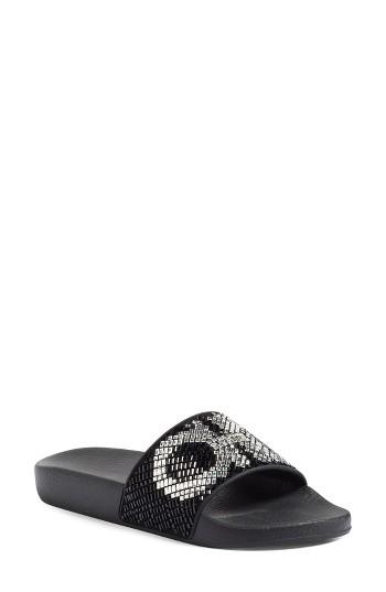 Women's Salvatore Ferragamo Crystal Logo Slide Sandal