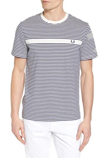 Men's Fred Perry Fine Stripe T-shirt - White