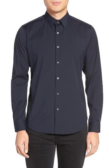 Men's Theory 'sylvain' Trim Fit Long Sleeve Sport Shirt - Blue