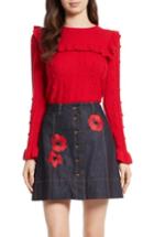 Women's Kate Spade New York Ruffle Yoke Sweater - Red