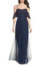 Women's Hayley Paige Occasions Cold Shoulder Lace Gown - Blue