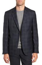 Men's Nordstrom Men's Shop Trim Fit Shadow Plaid Sport Coat S - Blue