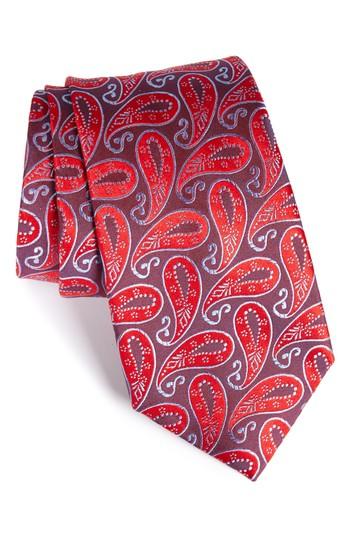 Men's Nordstrom Men's Shop Modern Paisley Silk Tie, Size X-long - Red
