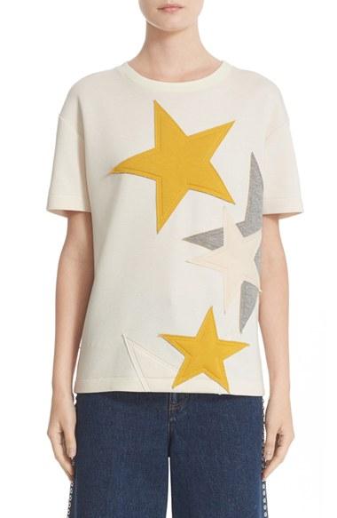 Women's Stella Mccartney Star Applique Jersey Tee