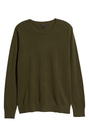 Men's J.crew Cotton & Cashmere Pique Crewneck Sweater - Green