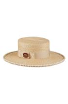 Women's Gucci Notte Embellished Straw Hat - White