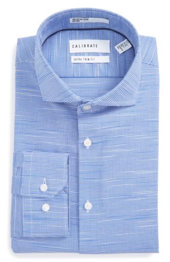 Men's Calibrate Extra Trim Fit Non-iron Dress Shirt .5 - 32/33 - Blue