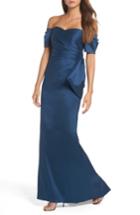 Women's Badgley Mischka Bow Back Off The Shoulder Gown