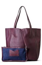 Shinola Medium Leather Shopper - Purple