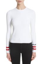 Women's Valentino Logo Sleeve Knit Top - White