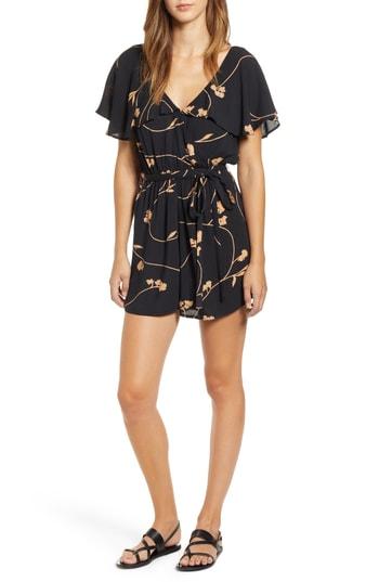 Women's Billabong On The Run Drape Shoulder Romper - Black
