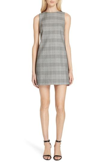 Women's Alice + Olivia Clyde Glen Plaid Shift Dress - Black
