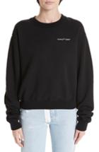Women's Off-white Flags Crop Crewneck Sweatshirt - Black