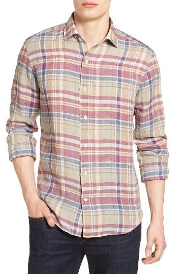 Men's Culturata Vieri Plaid Linen Sport Shirt