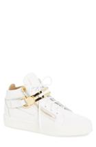 Men's Giuseppe Zanotti Side Zip High Top Sneaker Eu - White