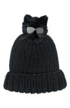 Women's Eugenia Kim Rain Wool Stocking Cap With Genuine Fox Fur Pom - Black