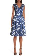 Women's Talbot Runhof Print Cocktail Dress - Blue