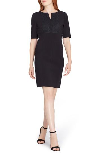 Women's Tahari Lace Trim Sheath Dress - Black
