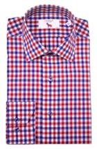 Men's Lorenzo Uomo Trim Fit Check Dress Shirt - 32 - Red
