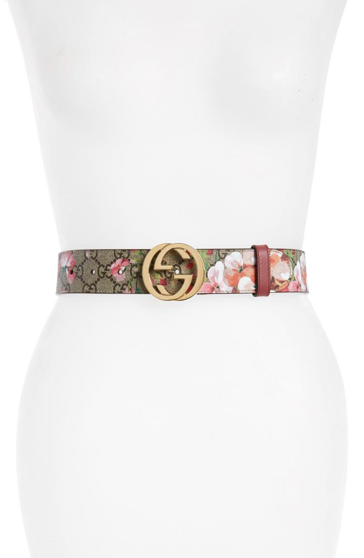 Women's Gucci Logo Buckle Belt 5 - Beige Ebony/ Cocoa