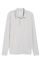Men's Cutter & Buck Belmont Long Sleeve Solid Polo - Grey