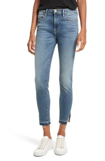 Women's Frame Le High Raw Hem Skinny Jeans - Blue