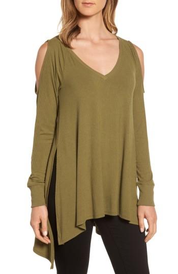 Women's Caslon Cold Shoulder Tunic, Size - Green