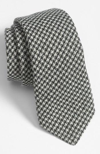 Yves Saint Laurent Woven Houndstooth Tie Black/
