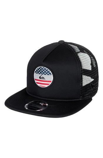 Men's Quiksilver Flag Trucker Hat - Black