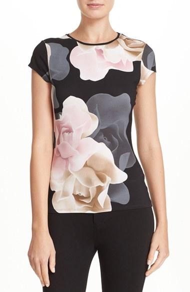 Women's Ted Baker London 'tarlia - Porcelain Rose' Fitted Tee