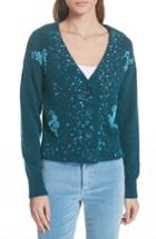 Women's Lewit Beaded V-neck Cardigan - Blue/green