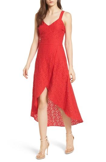 Women's J.o.a. Twist Back High/low Midi Dress - Red