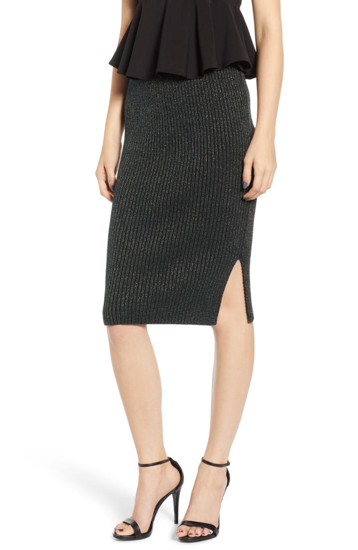 Women's Leith Sparkle Sweater Skirt, Size - Green