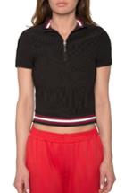 Women's Willow & Clay Crop Polo - Black