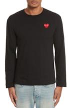 Men's Comme Des Garcons Play Long Sleeve T-shirt - Black