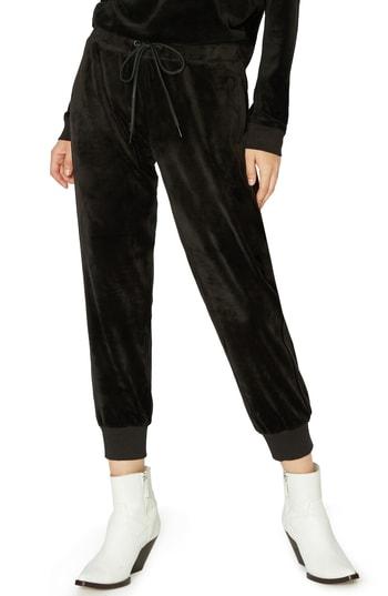 Women's Sanctuary Velour Track Pants - Black