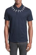 Men's Neil Barrett Thunderbolt Pique Polo - Blue