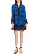 Women's Alice + Olivia Wellesly Tie Neck Bell Sleeve Dress - Blue