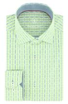 Men's Bugatchi Trim Fit Grid Check Dress Shirt - Green