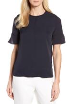 Women's Nordstrom Signature Short Sleeve Silk Blouse - Blue